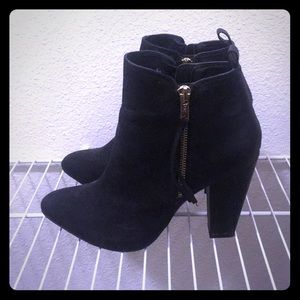 Cute 3 inch booties.-suede and faux leather